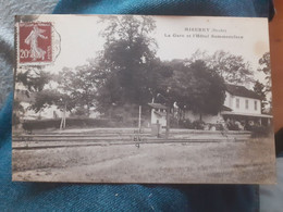 Ancienne Carte Postale Cpa Miserey Salines Doubs La Gare Et L'hôtel Sommereisen - Otros & Sin Clasificación