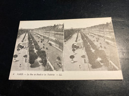 Paris RARE Carte Postale Stéréo La Rue De Rivoli Et Les Tuileries - Cartes Stéréoscopiques