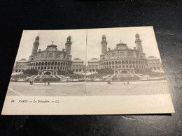 Paris RARE Carte Postale Stéréo Le Trocadéro - Stereoscopische Kaarten