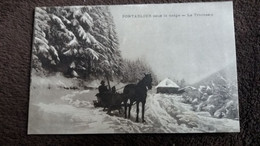 CPA PONTARLIER DOUBS SOUS LA NEIGE LE TAINEAU ATTELAGE CHEVAL ED FAIVRE VER AY - Pontarlier