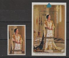 Penrhyn 1980 80ème Anniversaire De La Reine Mère 124 Et BF 21, 2 Val ** MNH - Penrhyn