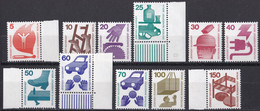 Berlin 1971 - Mi.Nr. 402 - 411 + 453 - Postfrisch MNH - Randstücke - Unused Stamps