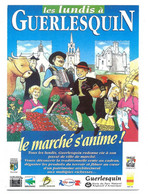 GUERLESQUIN - Le Marché S'anime - Carte Postale Publicitaire - Guerlesquin