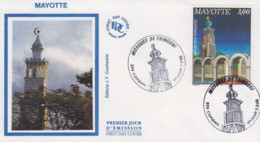 Enveloppe  FDC  1er  Jour   MAYOTTE    La   Mosquée   De   TSINGONI    1998 - Mezquitas Y Sinagogas