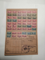 Carte De Quittance Avec Timbres Fiscaux Lot De 4 Pcs 1941-1944 - Elzas-Lotharingen