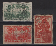 Guinee - N°161 164 166 - Obliteres - Cote 5.25€ - Oblitérés