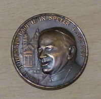 Medaille En Cuivre Jean-Paul II Et Ste Edith Stein Au Revers 1987 - Otros & Sin Clasificación