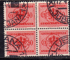 LUBIANA 1944 OCCUPAZIONE TEDESCA GERMAN OCCUPATION SEGNATASSE POSTAGE DUE TASSE TAXE CENT. 20c USATO USED OBLITERE' - Ocu. Alemana: Lubiana