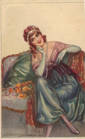 S. Bompard - Jeune Femme Sur Un Sofa - Art Nouveau - Erotisme - Bompard, S.