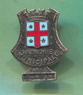 France - Harmonie Municipale Pantin Paris, Button Hole Old Pin Badge, Enamel - Administrations