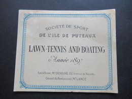 1897 Werbung Klappkarte / Stadtplan Societe De Sport De L'Ile De Puteaux Paris Lawn Tennis And Boating Tennis Club - Publicités