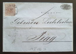 Österreich 1852, Brief 6 Kreuzer NIXDORF 10/3 Gelaufen PRAG 20/5 8Fr. - Covers & Documents