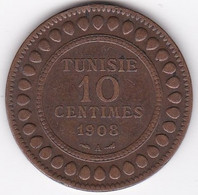 Protectorat Français 10 Centimes 1908 A, En Bronze,  Lec#101 - Tunesien