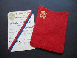 Auto / Voiture Frankreich 1937 Maison De Sante Du Gardien De La Paix Membre Bienfaiteur Baron Brincard Mit Hülle - Historical Documents