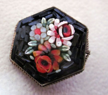 Fiori Mosaico    Spilla VINTAGE Bigiotteria L 2,5 Cm - Broches