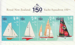 2021 New Zealand RNZYS Yacht Squadron Sailing Souvenir Sheet MNH @ BELOW Face Value - Unused Stamps