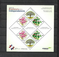 COSTA RICA, 2021, FLOWERS, ORCHIDS, TREE,S/S,  MNH** NEW! - Orchidee