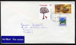 Canada, Sc 842, 844, Canadair CL-215, Aircraft, Year Of The Child | Salmon Arm 1980 Air Mail Cover Used To Turkey - Covers & Documents