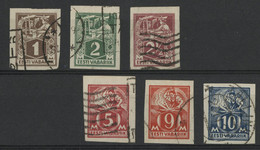 ESTONIE / EESTI N° 50 + 51 + 52 + 54 + 55 + 56 (Mi 33 / 34 / 35 / 37 / 38 / 39) NON DENTELES IMPERFORATED Oblitérés. TB - Estonia