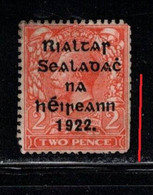 IRELAND Scott # 22 Unused NO GUM - With Provisional Overprint - Trimmed Perfs - Unused Stamps
