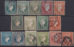 1855-281 CUBA ESPAÑA SPAIN ANTILLAS ISABEL II 1855-57 COMPLETE SET DIFFERENT COLOR WATERMARK & WITHOUT. - Voorfilatelie