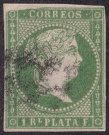 1857-392 CUBA ESPAÑA SPAIN ANTILLAS ISABEL II 1857 1r RARE POSITION V-6. - Préphilatélie