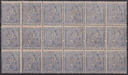 1874-98 CUBA ESPAÑA SPAIN ANTILLAS 1874 25c BLOCK 18 WITHOUT GUM. - Préphilatélie