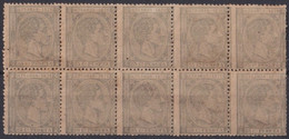 1876-185 CUBA ESPAÑA SPAIN ANTILLAS 1876 ALFONOS XII 25c BLOCK 10 ORIGINAL GUM. - Préphilatélie