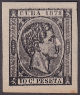 1878-193 CUBA ESPAÑA SPAIN ANTILLAS 1878 ALFONSO XII 10c PHILATELIC FORGERY NOT ISSUE IMPERFORATED. - Vorphilatelie