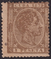1879-159 CUBA ESPAÑA SPAIN ANTILLAS 1879 ALFONSO XII 1 Pta PHILATELIC FORGERY. - Prefilatelia