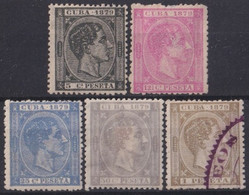 1879-161 CUBA ESPAÑA SPAIN ANTILLAS 1879 ALFONSO XII 12 1/2c - 1 Pta UNUSED (NO 10c). - Prephilately