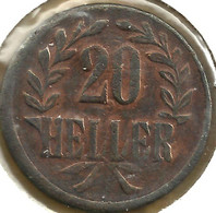 GERMANY DEUTSCH-OSTAFRIKANISCHE 20 HELLER WREATH FRONT & MOTIF BACK DATED 1916 EF KM15a READ DESCRIPTION CAREFULLY !!! - Deutsch-Ostafrikanische Bank