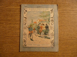 Protège-Cahier/Couverture "Les Moyens De Locomotion De L'Homme-Cyclisme- Vélocipédiste Militaire - 23x18,2 Cm. - Protège-cahiers