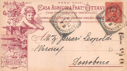 011251 "CASALE MONF.TO (AL) - CASA AGRICOLA FRATELLI OTTAVI" CART . COMMERC.. ORIG. SPED. 1894 - Industrial