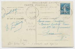 N° 140 CARTE MEC KRAG CAVIARDE REIMS GARE 1927 - Mechanical Postmarks (Advertisement)