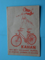 KAHAN Cycles / RIJWIEL / Fietsen > TABEL Der VERZETTEN > Kievitstraat ANTWERPEN ( Formaat +/- 12 X 8 Cm. ) Zie Scans ! - Reclame