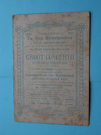 De VRIJE ANTWERPENAREN " GROOT CONCERTO " Programma ( 25 Jarig Bestaan ) 21 Oct 1900 > Lokaal EL BARDO ( Zie Scans ) ! - Programas