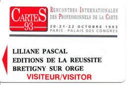 Carte Salon CarteS 93  France Paris Card  Karte TBE (salon 85) - Cartes De Salon Et Démonstration