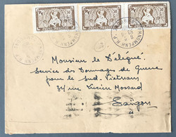 Indochine N°167 (x3) Sur Enveloppe TAD Phnom Penh 30.11.1951 Pour Saigon (usage Tardif)- (A1696) - Storia Postale