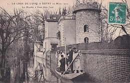 LA CRUE DE L OISE A BUTRY   EN MARS 1910.              LE MOULIN A VENT DANS L EAU - Butry