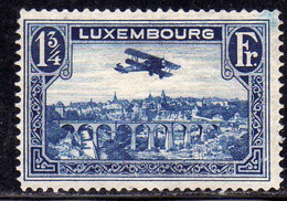 LUXEMBOURG LUSSEMBURGO 1931 1933 AIR POST STAMPS AIRMAIL AIRPLANE OVER POSTA AEREA 1 3/4fr USED USATO OBLITERE' - Usados