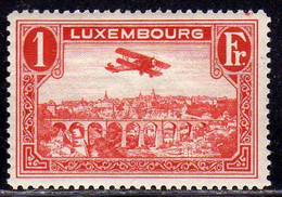 LUXEMBOURG LUSSEMBURGO 1931 1933 AIR POST STAMPS AIRMAIL AIRPLANE OVER POSTA AEREA 1fr MNH - Ungebraucht