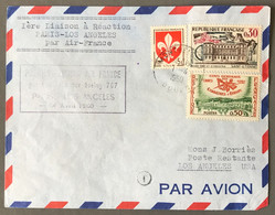 France 1° Liaison à Réaction (Boing 707) PARIS LOS ANGELES 4.4.1960 - (A1708) - 1960-.... Lettres & Documents