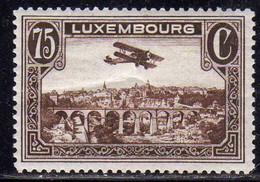 LUXEMBOURG LUSSEMBURGO 1931 1933 AIR POST STAMPS AIRMAIL AIRPLANE OVER POSTA AEREA CENT 75c MLH - Unused Stamps