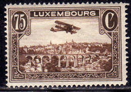 LUXEMBOURG LUSSEMBURGO 1931 1933 AIR POST STAMPS AIRMAIL AIRPLANE OVER POSTA AEREA CENT 75c MLH - Unused Stamps