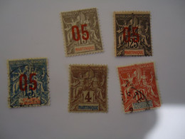 FRANCE  COLONIES  OVERPRINT   USED STAMPS  5 LOT - Sin Clasificación