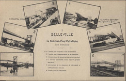 CPA CP Belleville Le Nouveau Pont Métallique Son Histoire Clichés Reverdy P Martel Lyon Non Voyagée - Belleville Sur Saone