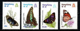 Hong Kong YT 347-350 Neuf Sans Charnière XX MNH Papillon Butterfly - Unused Stamps