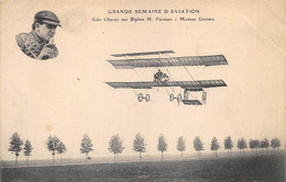 Delcampe - AVIATION - MEETING - "GRANDE SEMAINE D'AVIATION" - LYON 1910 - GEO CHAVEZ SUR BIPLAN FARMAN - Fliegertreffen