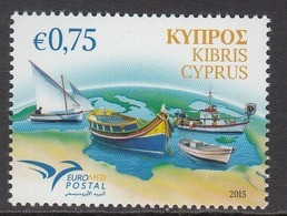 2015 Cyprus Euromed Postal Conference Boats Complete Set Of 1 MNH @  Face Value - Ungebraucht